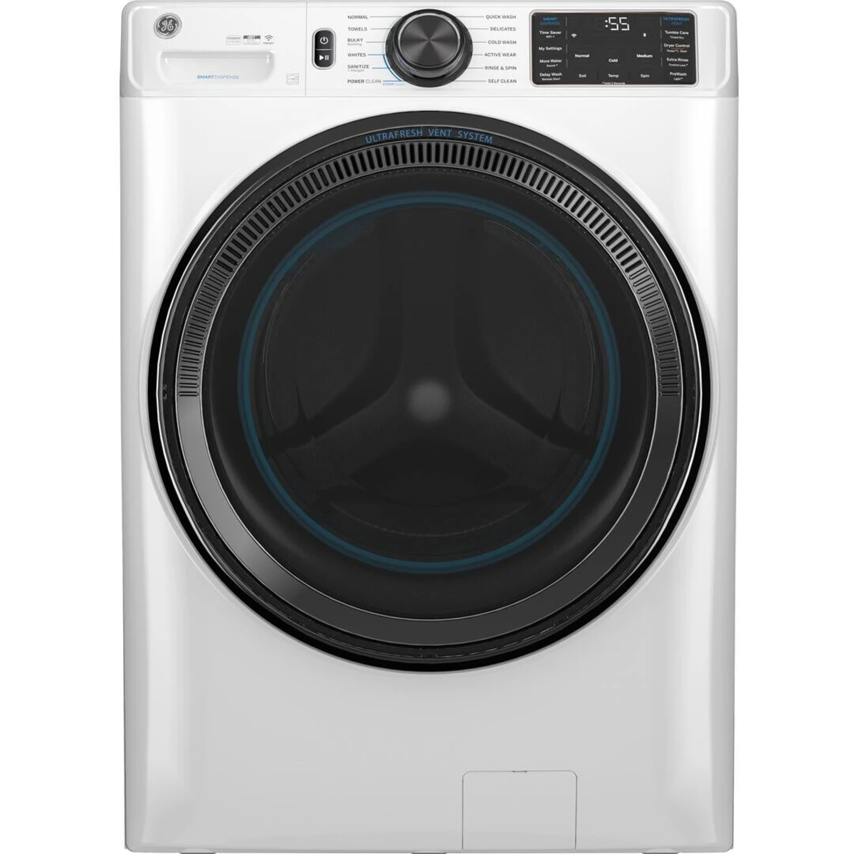 GE Side-by-Side Front Load Washer and Electric Dryer Set in White – 5.0 cu. ft., Steam, Smart WiFi, Energy Star - Image 2