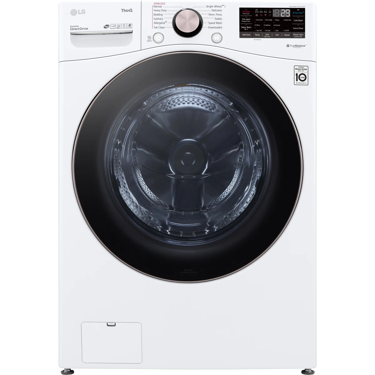 LG Side-by-Side on Pedestals Front Load Washer and Gas Dryer Set in White – Model WM3400CW - Image 3
